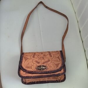 Handcrafted Tan Leather Crossbody Bag